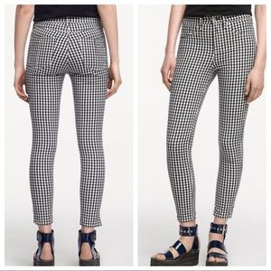 Rag & Bone 10 inch Capri Black & White Gingham Print Pants Size 26